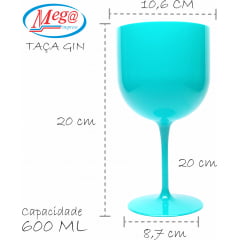 Taças de Gin Acrílicas 600ml Cores e Neon Lisa sem Personalizar - Opção de 10 , 24, 50 e 100 unidades