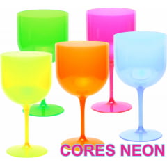 Taças de Gin Acrílicas 600ml Cores e Neon Lisa sem Personalizar - Opção de 10 , 24, 50 e 100 unidades
